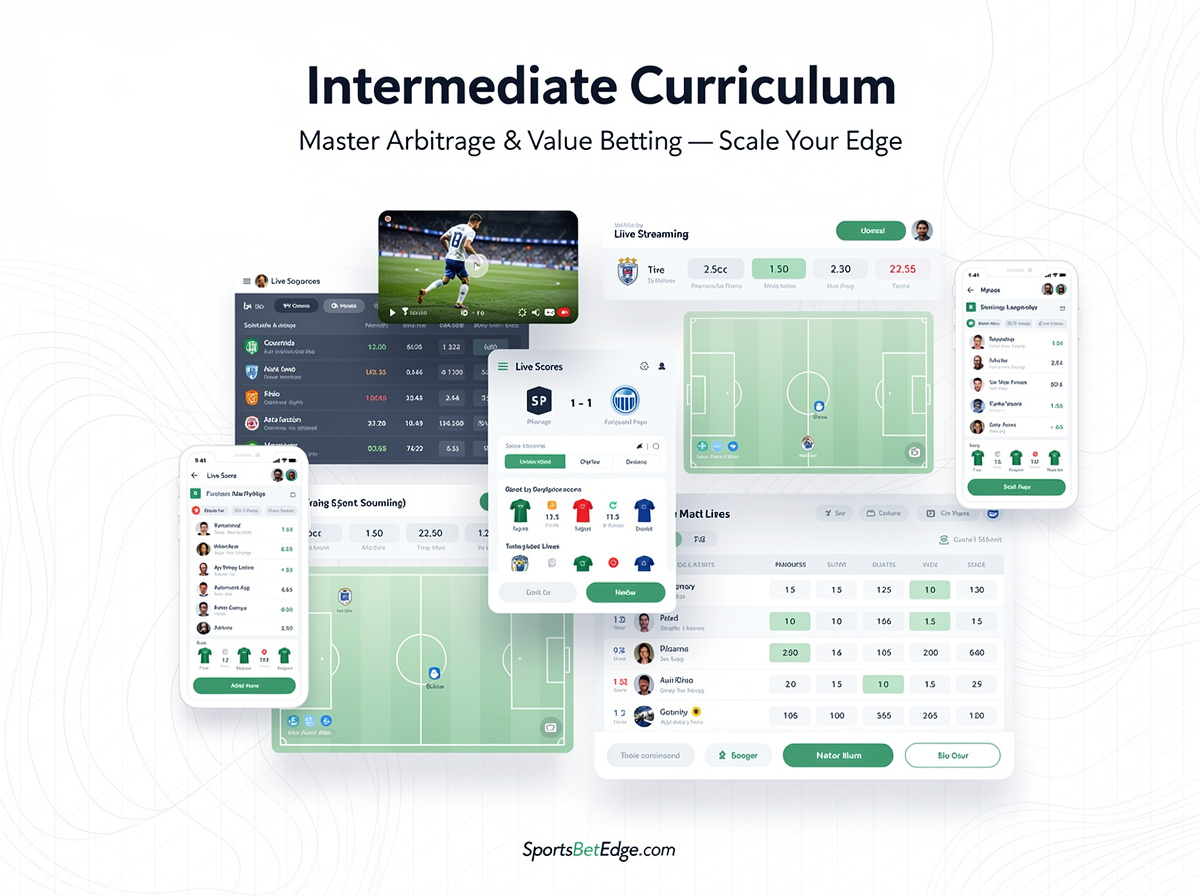 Intermediate sports betting - arbitrage mechanics and value betting