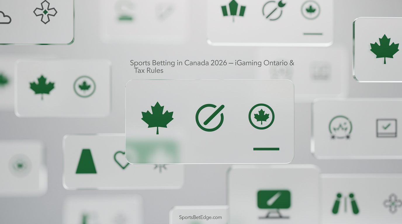 Infographic overview illustrating the legal status and market insights for sports betting in Sports Betting in Canada 2026 : iGaming Ontario & Tax Rules