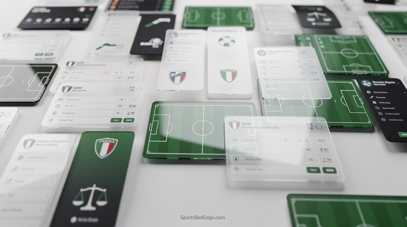 Infographic overview illustrating the legal status and market insights for sports betting in Sports Betting in Italy 2026 : ADM Rules, Decreto Dignità & Serie A