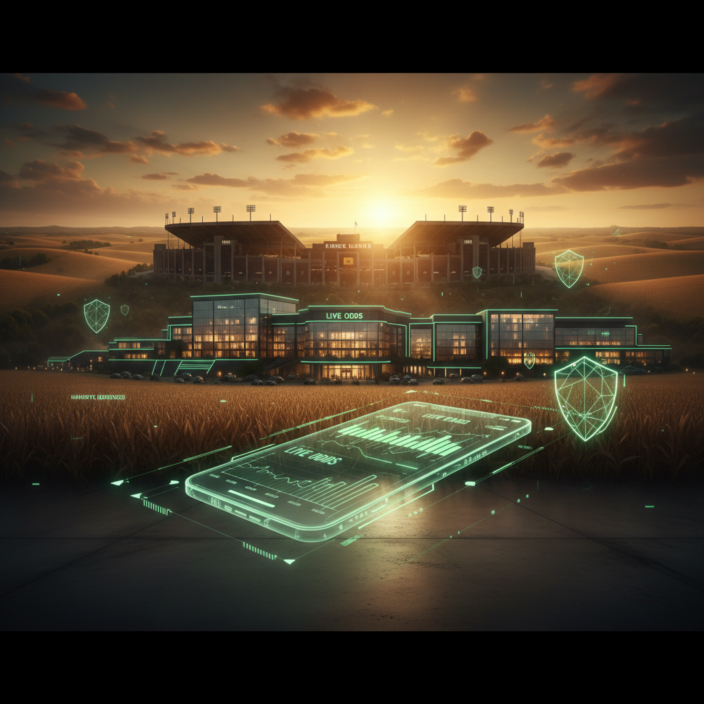 Infographic overview illustrating the legal status and market insights for sports betting in Iowa Sports Betting 2026 : The Circa Presence & Hawkeye Defenses