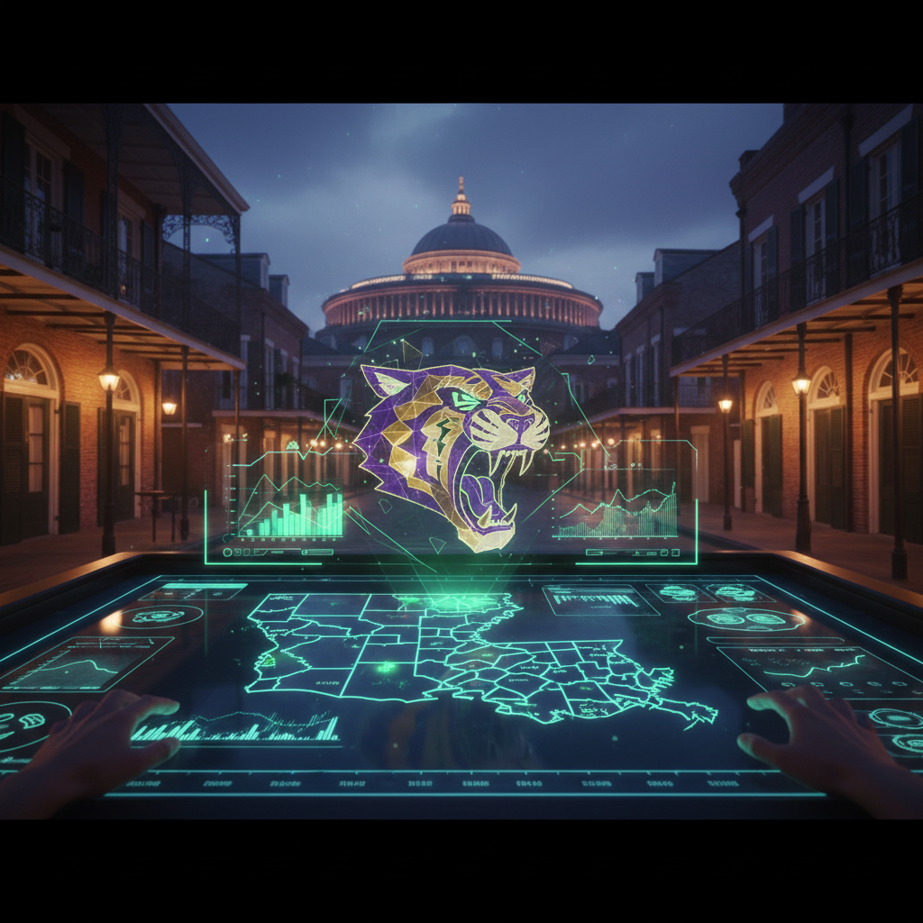 Infographic overview illustrating the legal status and market insights for sports betting in Louisiana Sports Betting 2026 : The Parish Map & LSU Tigers Bias