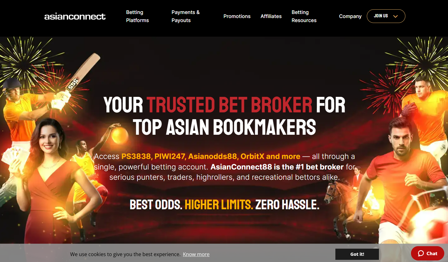 AsianConnect88 overview — betting broker providing access to sharp Asian sportsbooks via one account